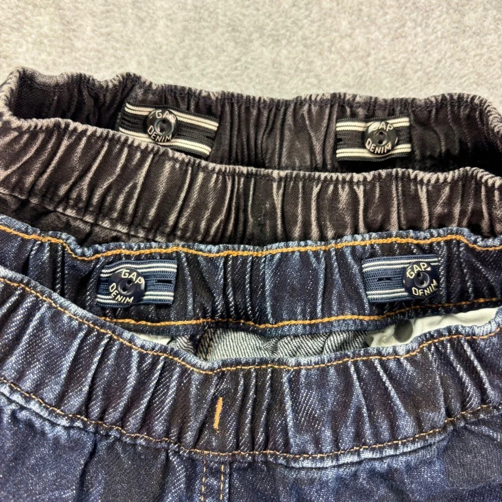 GAP Barrel Jeans‎ Kids 2 Years Blue Camo Black Acid Wash 2-Pack Adjustable Waist